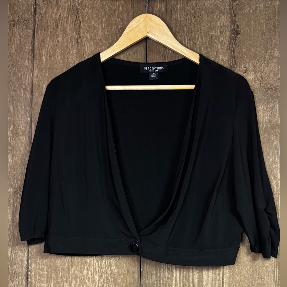 Cropped black cardigan
